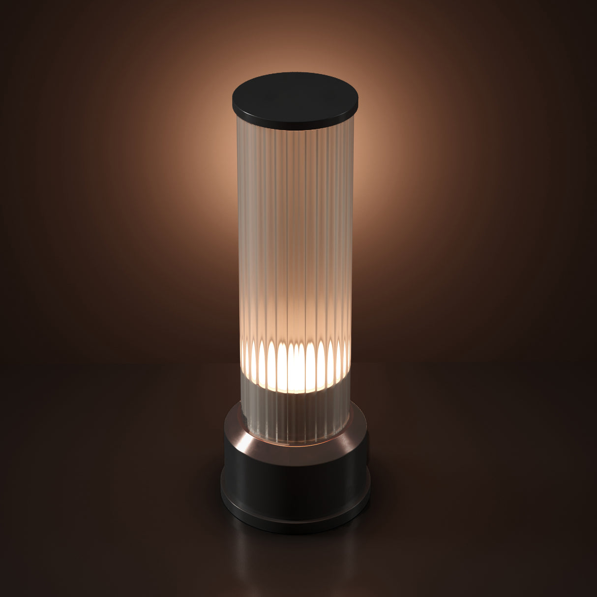 Kibun K70402 CANDLESTICK Rechargeable Cordless LED Table Lamp, 3-Levels Brightness Touch Sensor Control, Graphite