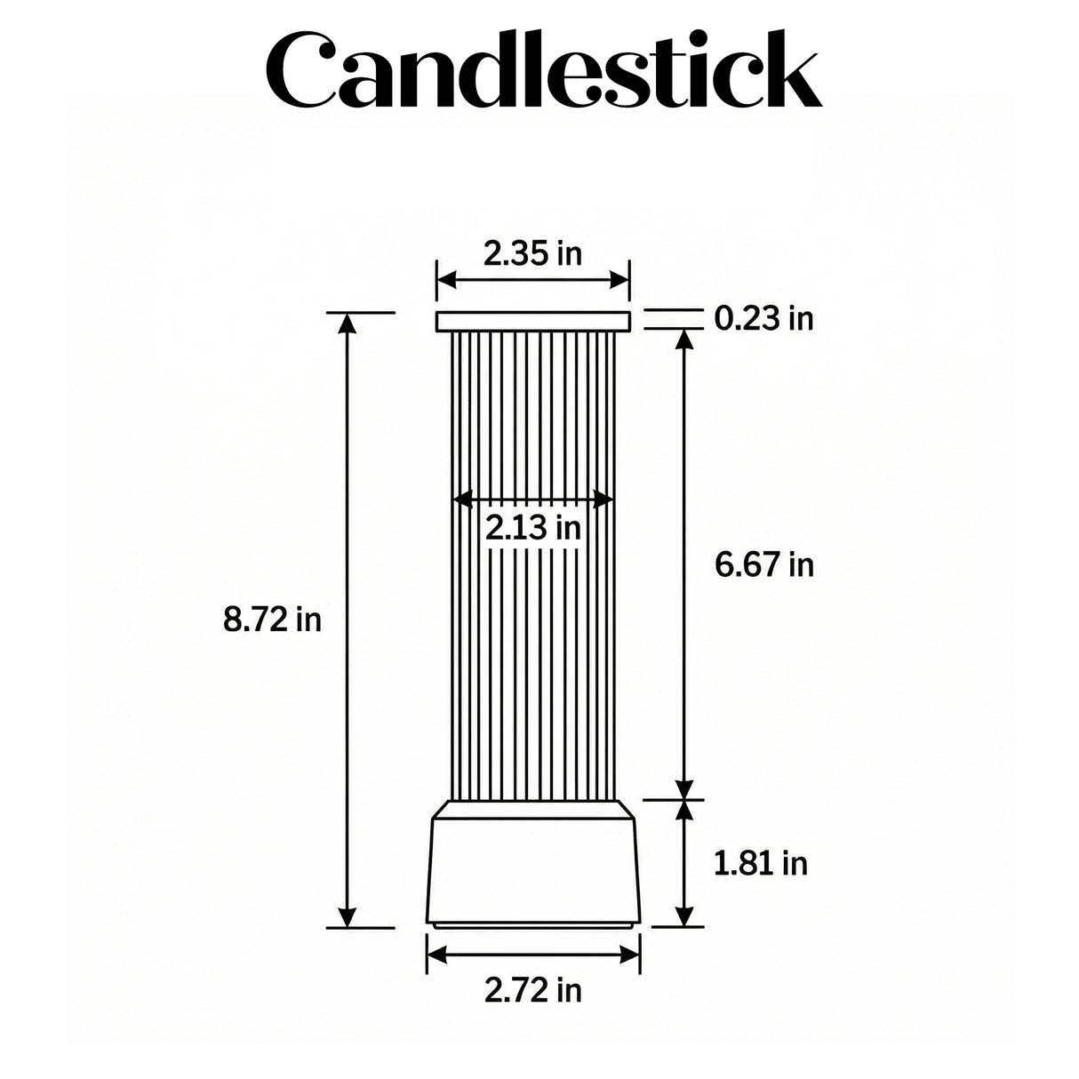 Kibun K70401 CANDLESTICK Rechargeable Cordless LED Table Lamp, 3-Levels Brightness Touch Sensor Control, Brushed Brass