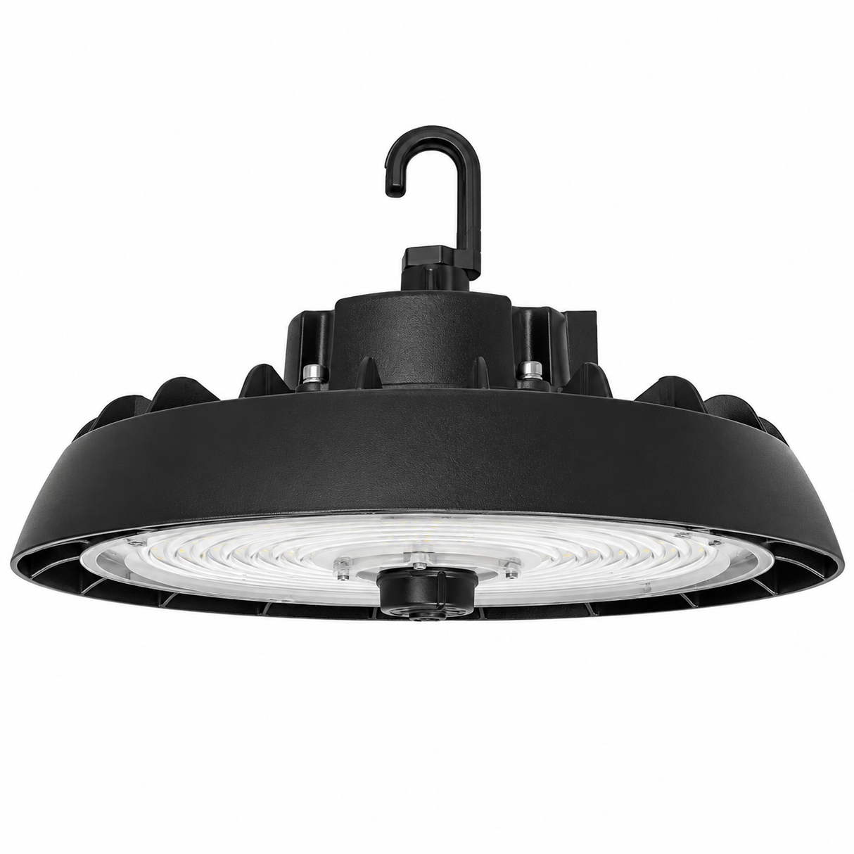 NaturaLED 9685 HBR13/240S/110/8C2/BK-Z10 150/200/240W LED Round Highbay Black Finish 4000K/5000K 120-277V