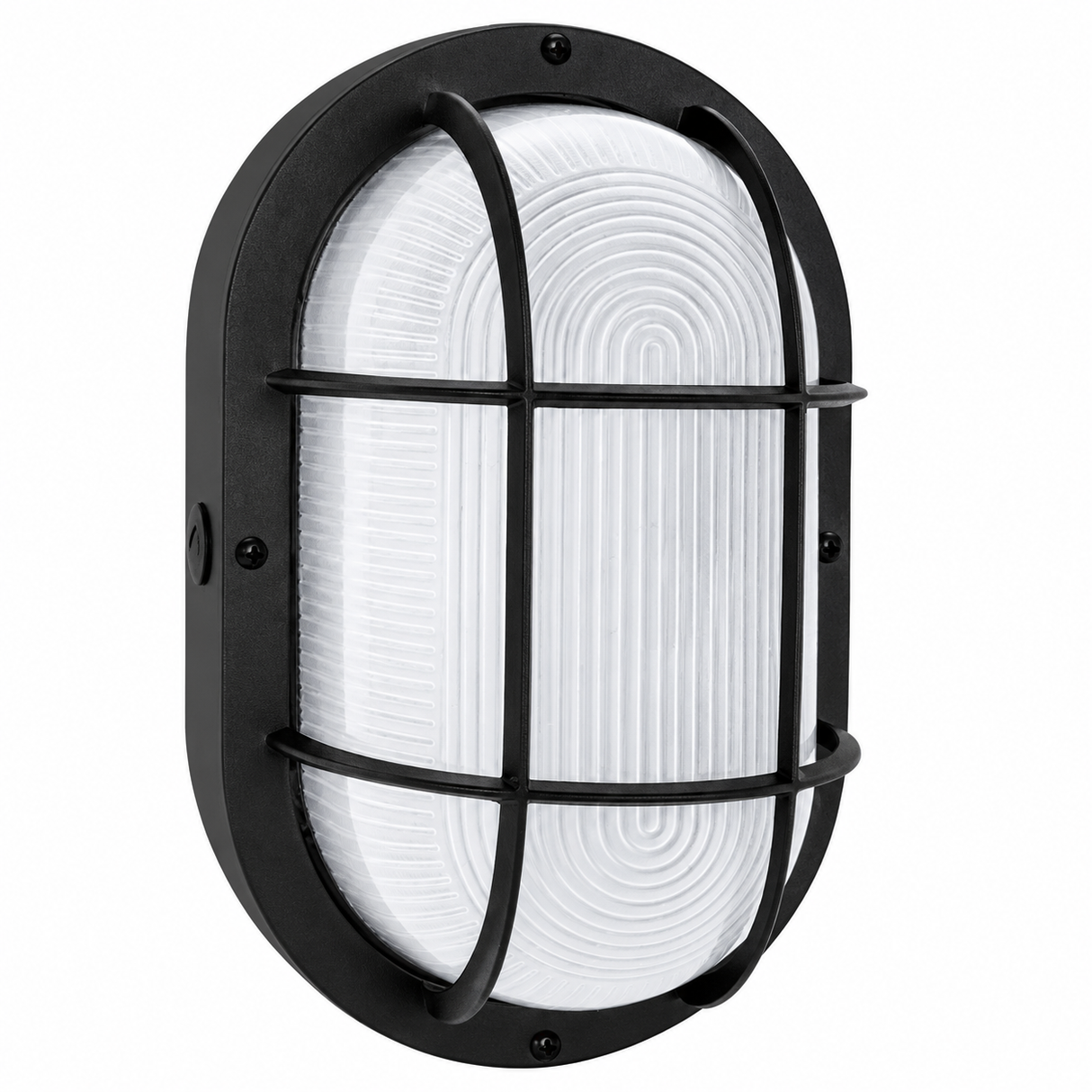 NaturaLED 7025 LED-FXBWL10/850/BK 10W LED Bulkhead Wall Light 5000K Black Finish 120V