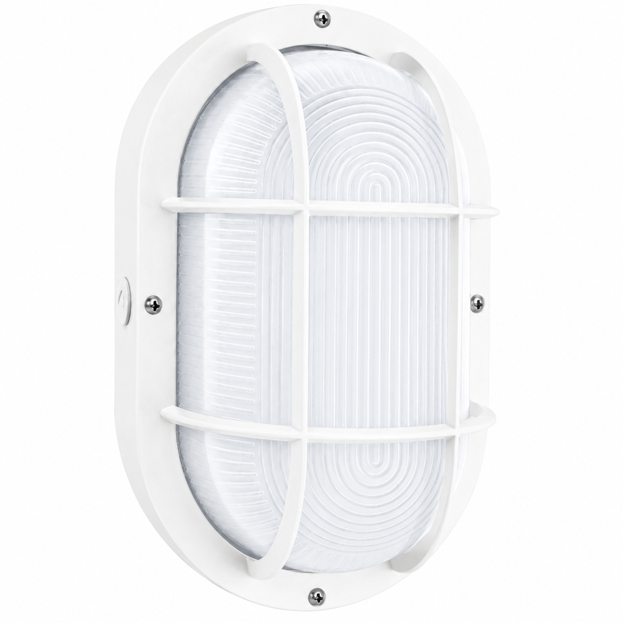 NaturaLED 7062 LED-FXBWL10/830/WH 10W LED Bulkhead Wall Light 3000K White Finish 120V