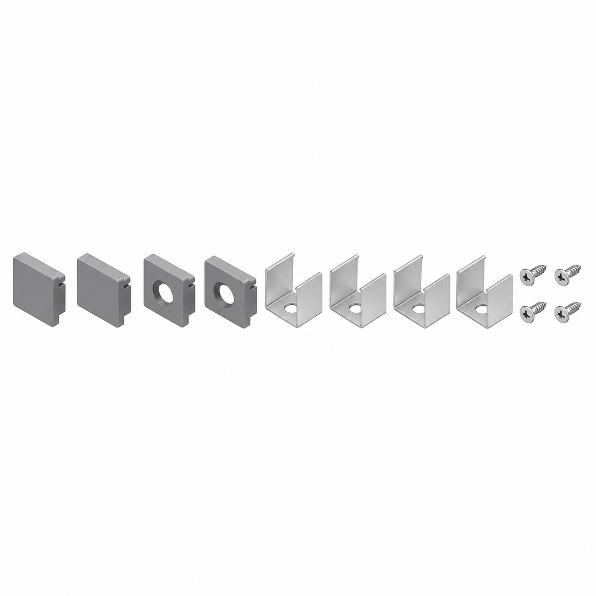 Diode LED DI-CHB-S2-ACCB S2 Channel Accessory Pack Black End Caps (2) Open (2) Closed End-Caps (4) Mounting Clips & Screws