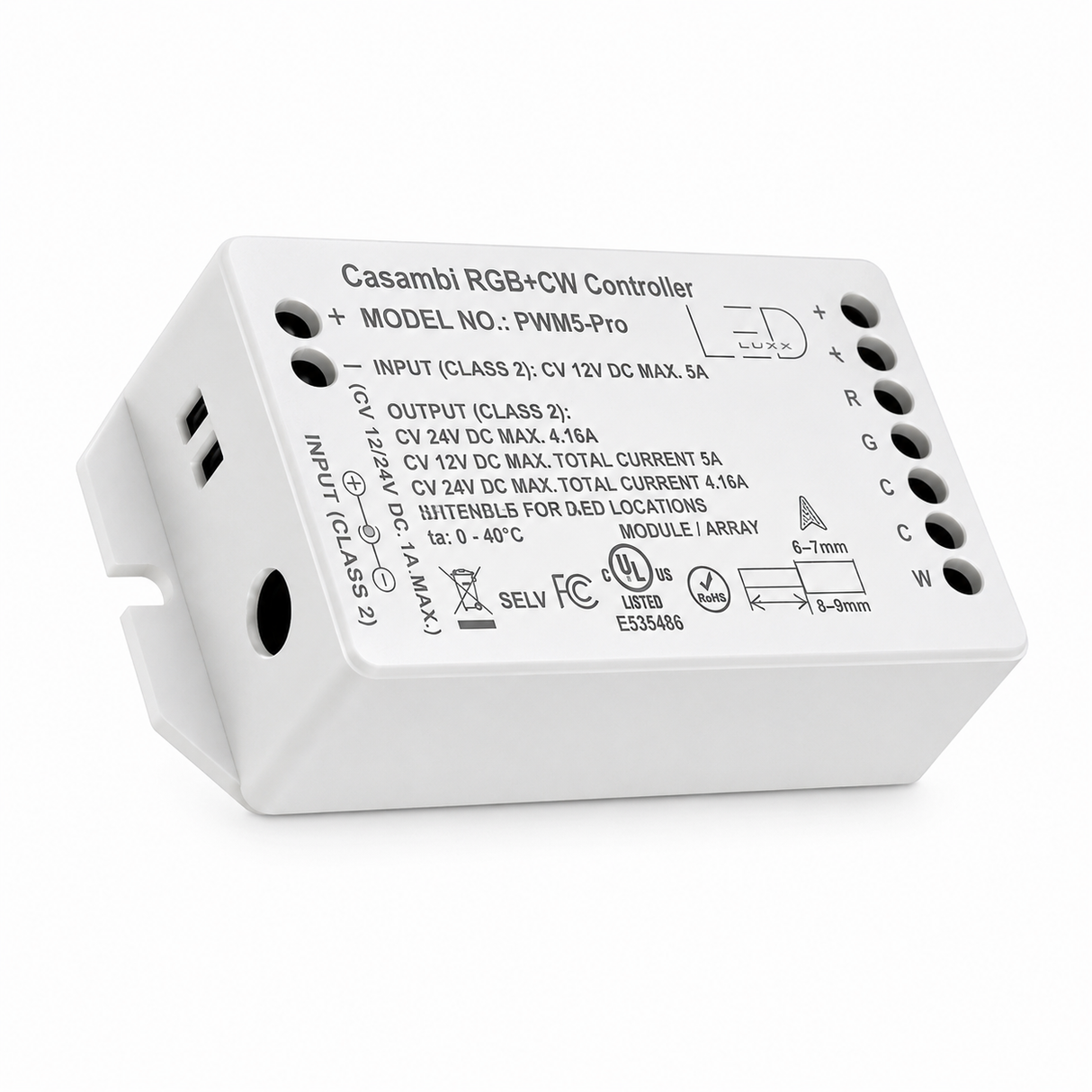 Diode LED DI-CBU-PWM5-PRO Casambi CBU-PWM5-Pro RGB/W/WW Applications, 5 x PWM for constant voltage lights, 4 amps/CH max