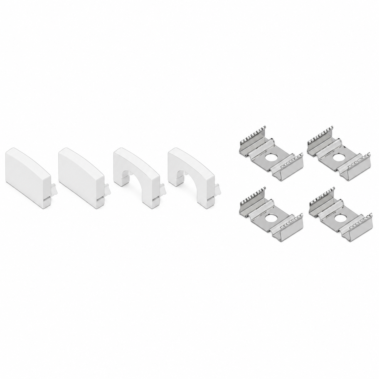 Diode LED DI-CHB-S1-ACCW S1 Channel Accessory Pack White End Caps (2) Open (2) Closed End-Caps (4) Mounting Clips & Screws