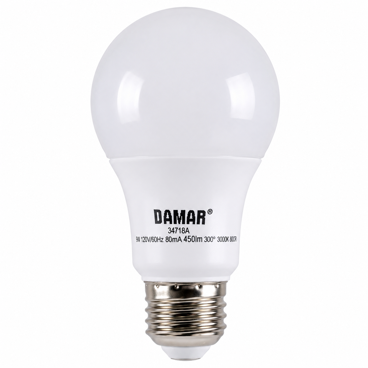 DAMAR 34718A LED5.5A19/4K 5.5W A19 LED 4000K Non-Dimmable E26 Base 120V