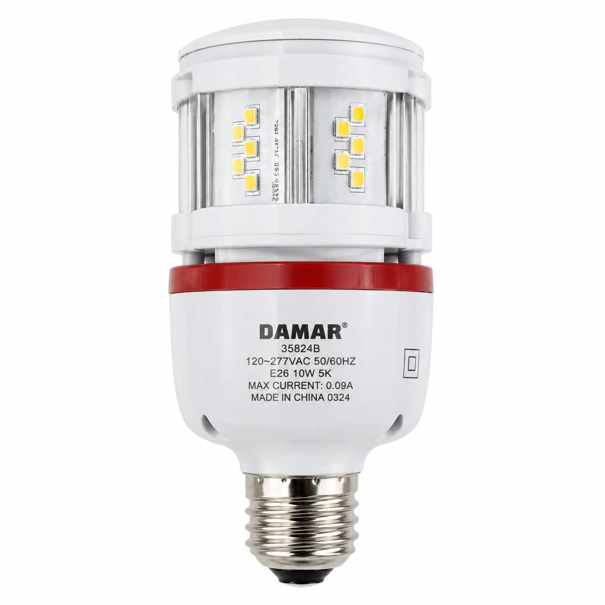 DAMAR 35824B LED10CC/M/5K 10W LED HID Corn Retrofit Bulb 5000K E26 Base 120-277V