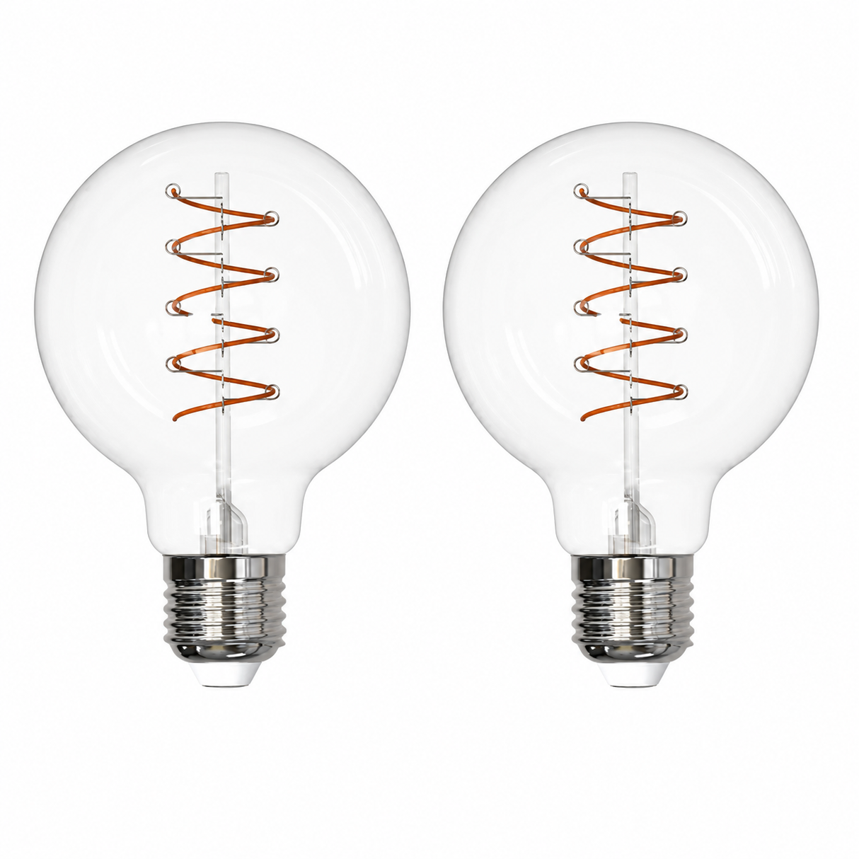Bulbrite 861403 4.5W Antique Nostalgic Curved Filament Medium LED Bulb and 85 CRI 2100K Dimmable E26 Medium 350 Lumens 120V 2PK