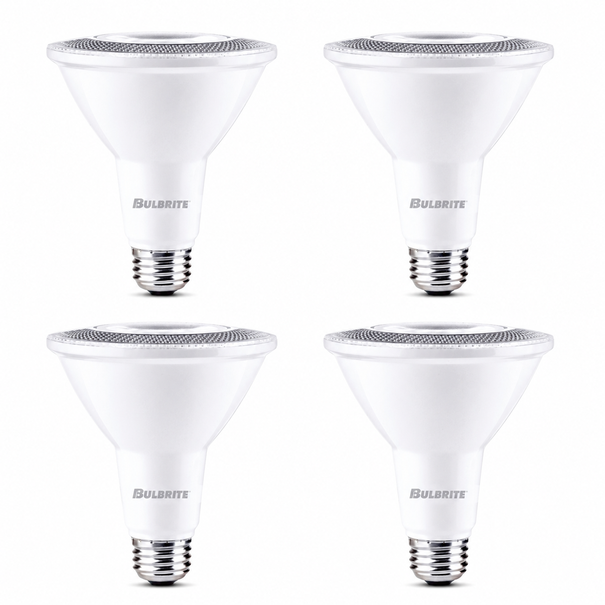 Bulbrite 861735 10W Flood PAR30 Long Neck Medium LED Light Bulb Cool White Light 4000K Dimmable E26 Medium 800 Lumens 120V 4PK