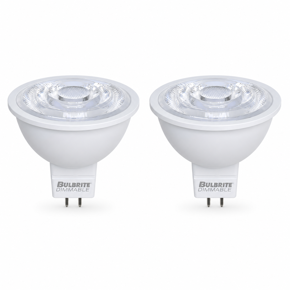 Bulbrite 862945 50W LED MR16 Light Bulb with A Base Soft White Light 3000K Dimmable GU5.3 500 Lumens 12V 2PK
