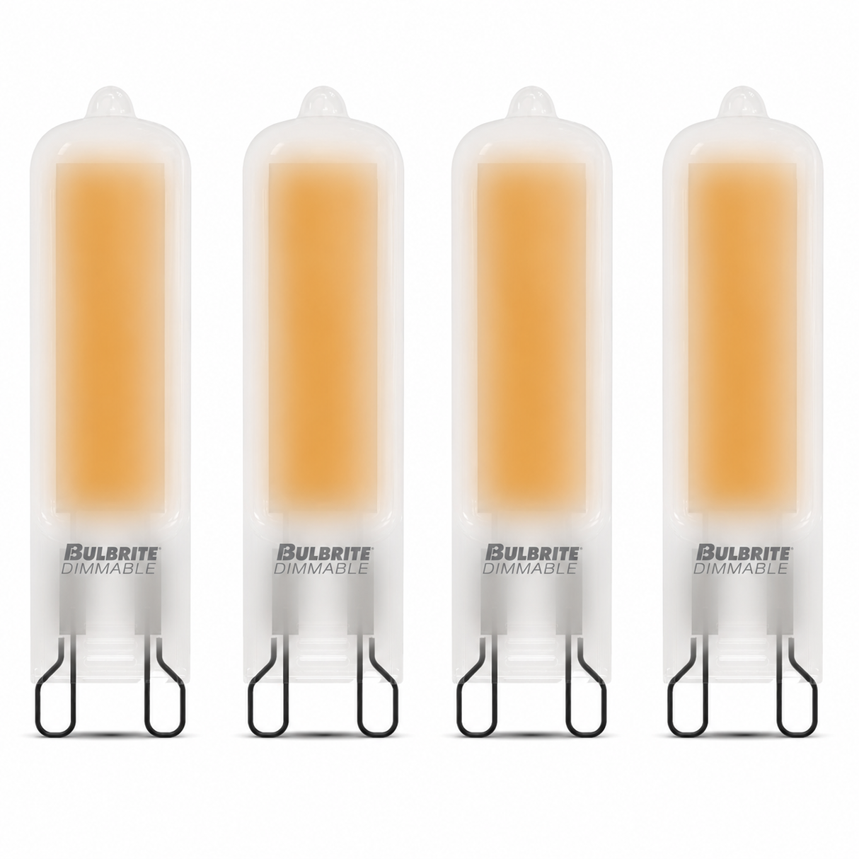 Bulbrite 862047 3.5W LED Filament T5 Light Bulb with Frost Glass Finish and Base Warm White Light 2700K Dimmable G9 300 Lumens 120V 4PK