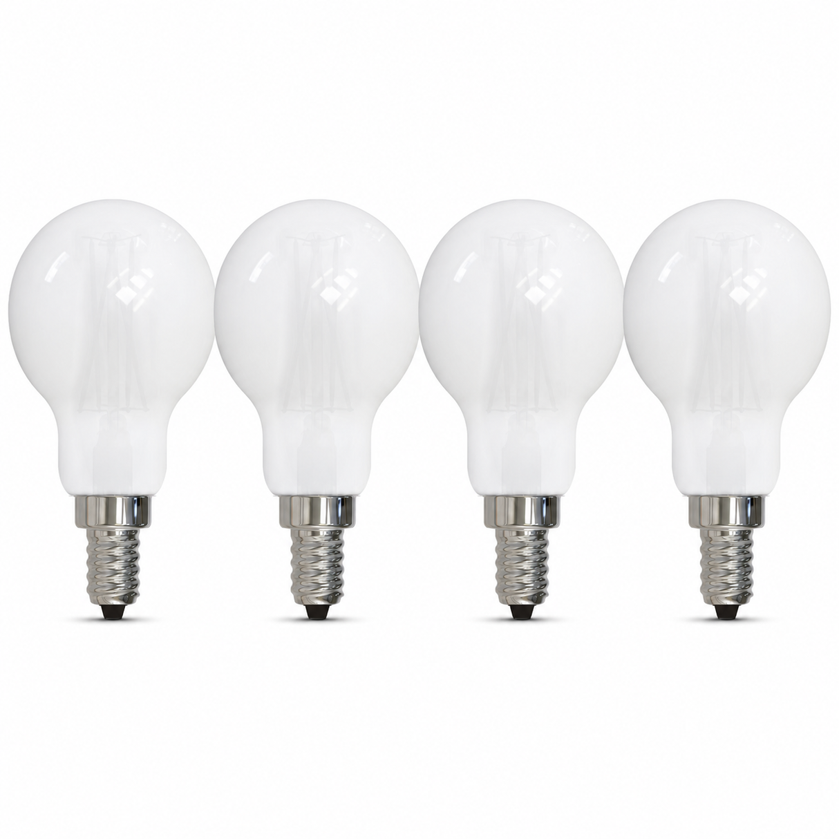 Bulbrite 862055 4W LED Filament A15 Light Bulb with Milky Glass Finish and Candelabra Base Warm White Light 2700K Dimmable E12 Candelabra 400 Lumens 120V 4PK