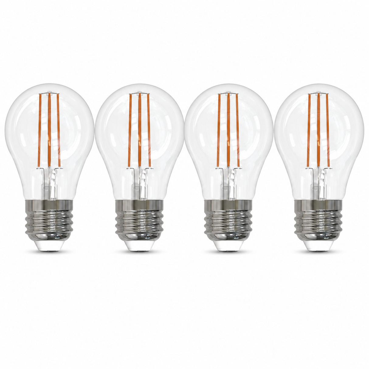 Bulbrite 862058 7W LED Filament A15 Light Bulb with Clear Glass Finish and Medium Base Soft White Light 3000K Dimmable E26 Medium 800 Lumens 120V 4PK