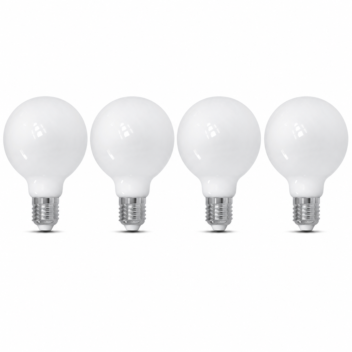 Bulbrite 862091 8.5W LED Filament Light Bulb with Milky Glass Finish and Medium Base Cool White Light 4000K Dimmable E26 Medium 800 Lumens 120V 4PK
