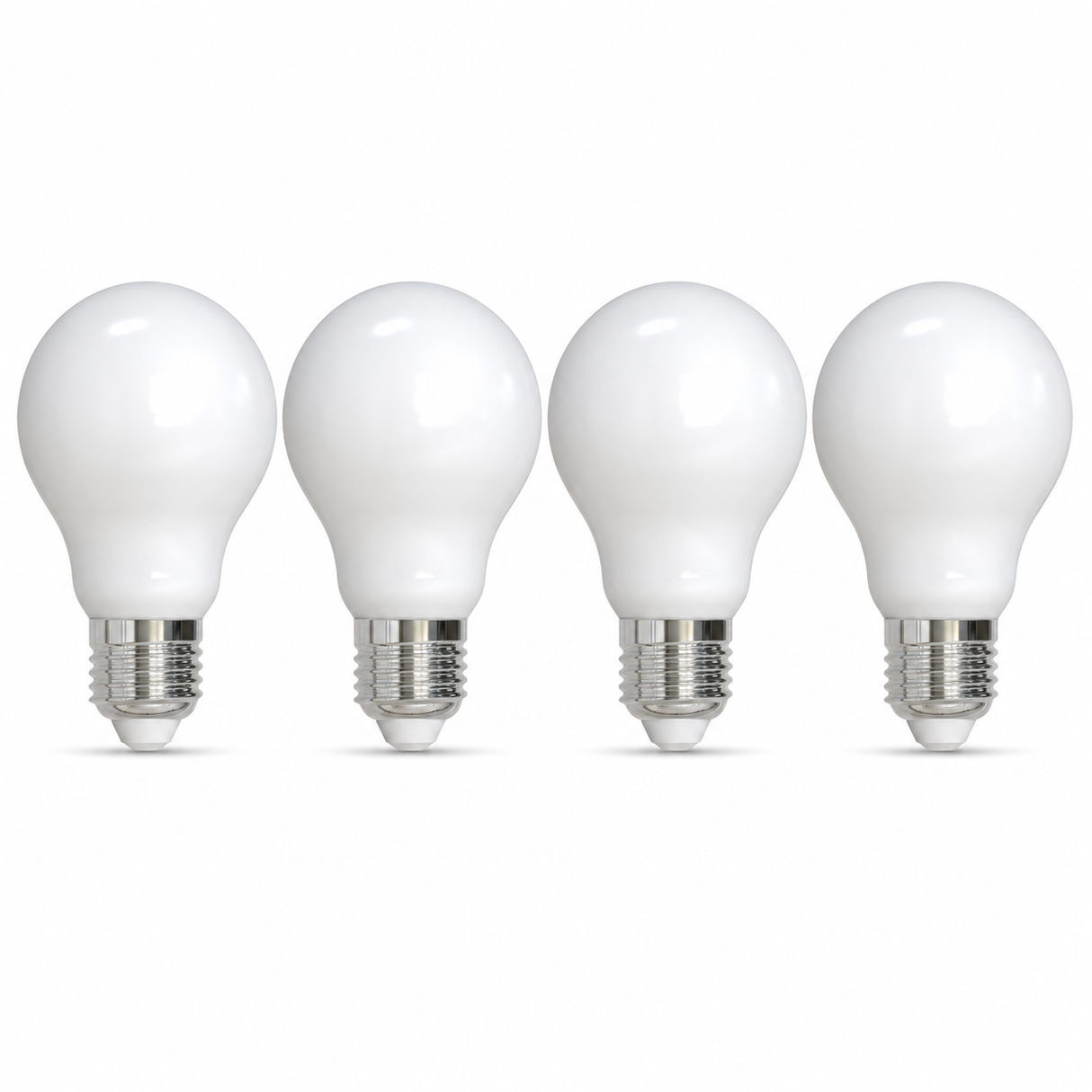 Bulbrite 862072 8.5W LED Filament A19 Light Bulb with Milky Glass Finish and Medium Base Soft Daylight Light 5000K Dimmable E26 Medium 800 Lumens 120V 4PK