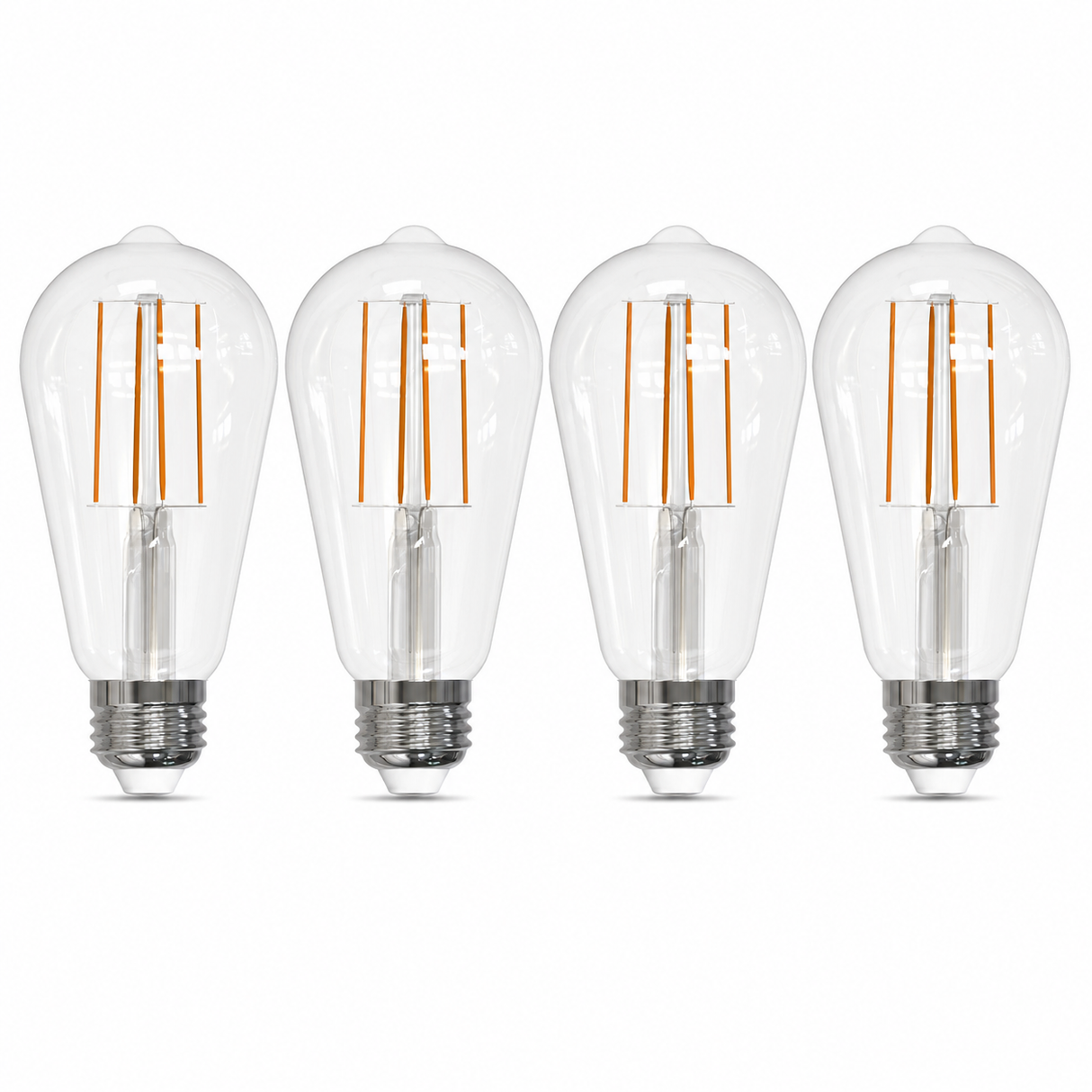 Bulbrite 862098 8.5W LED Filament ST18 Light Bulb with Clear Glass Finish and Medium Base Soft Daylight Light 5000K Dimmable E26 Medium 800 Lumens 120V 4PK