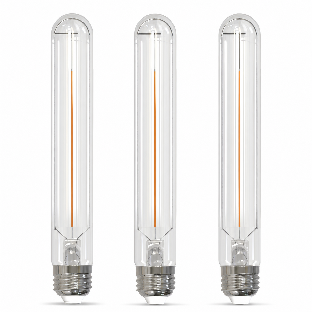 Bulbrite 862928 3W LED T9 7.5‘’ Light Bulb with A Clear Finish and A Medium Screw Soft White Light 3000K Dimmable E26 Medium 250 Lumens 120V 3PK