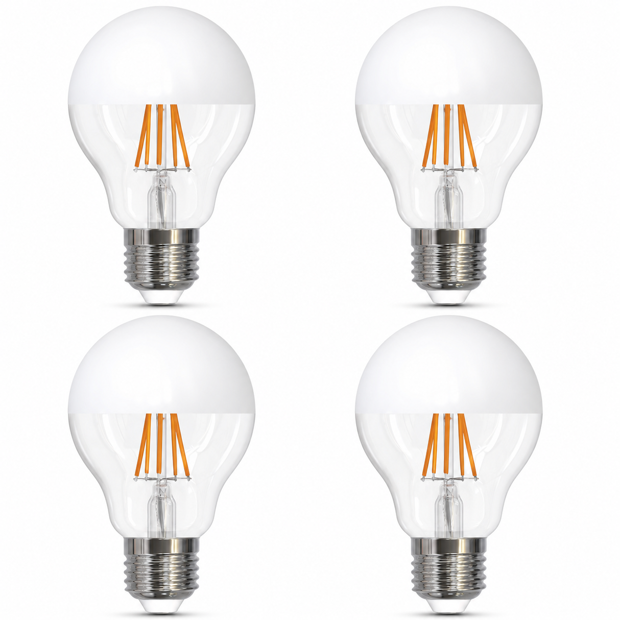 Bulbrite 862065 5W LED A19 Light Bulb 2700K Dimmable E26 400 Lumens 120V 4PK