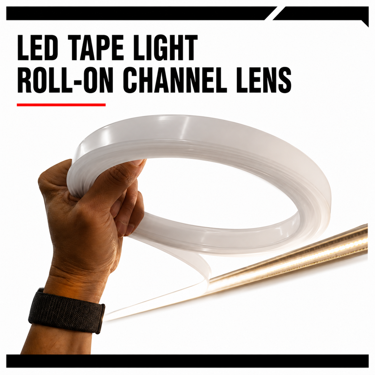 Diode LED DI-CPCHC-RLFR-65 65.5ft Roll-On Lens Compatible with Type Slim, Square & 45 Degree LED Tape Light Channels