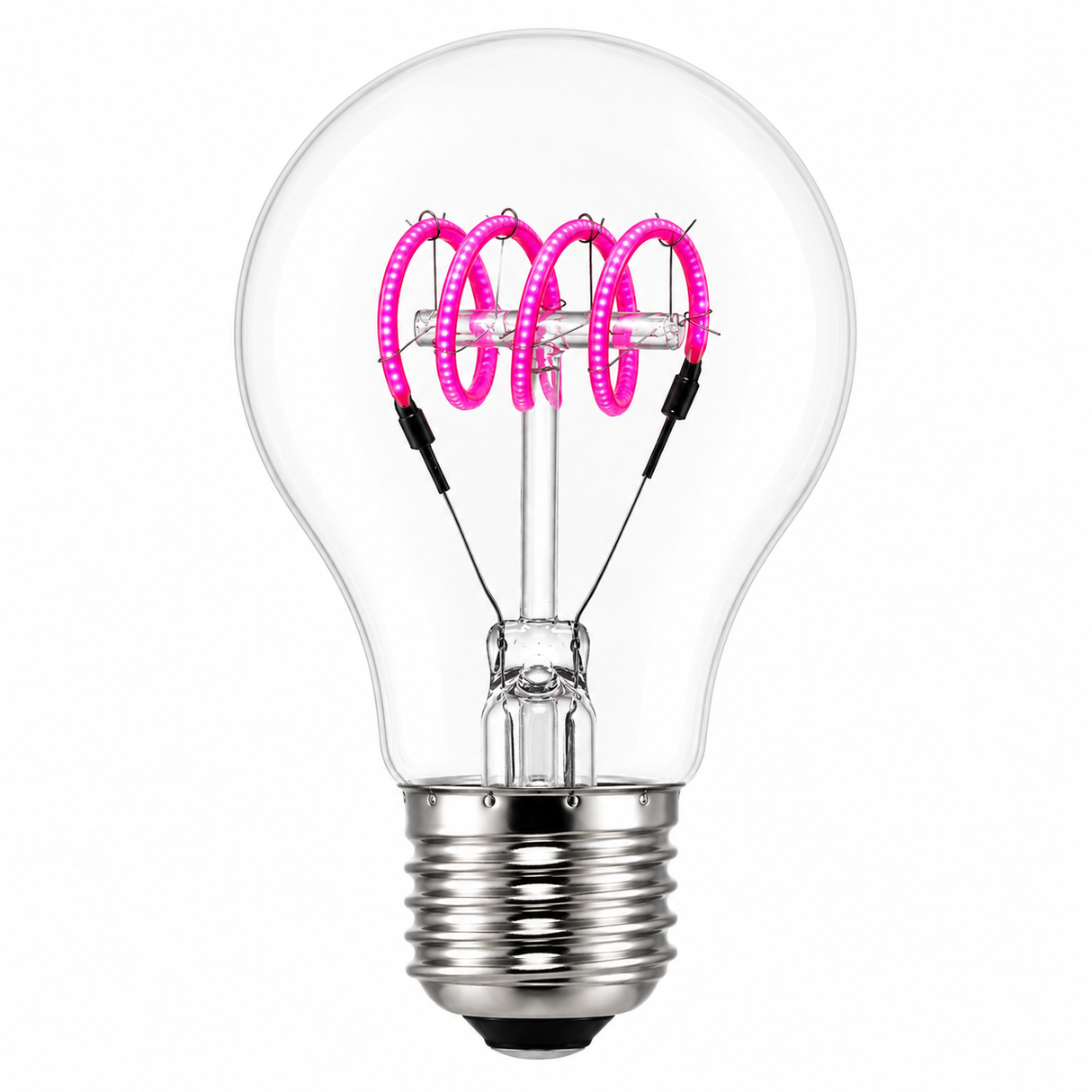 DAMAR 34049E LED4A19/CL/CFIL/PINK/D 4W A19 Filament LED Light Bulb Pink Dimmable 120V