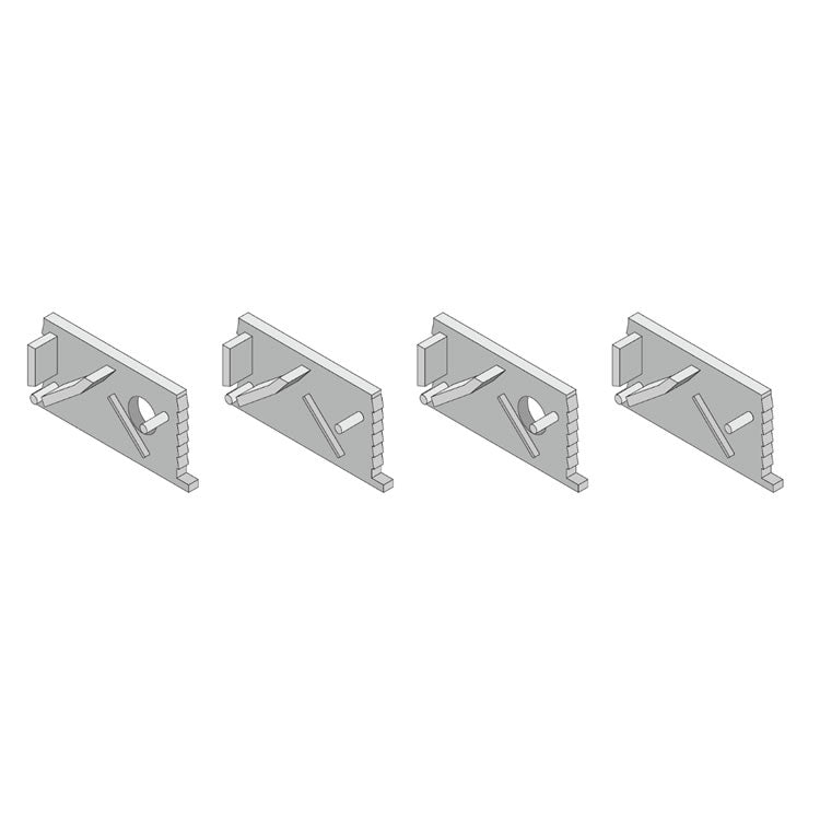 Diode LED DI-CHB-45REC-ACC 45° Recessed Channel Accessory Pack For LED Tape Light (2x Open 2x Closed End Caps)