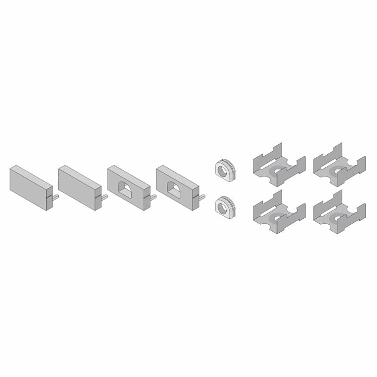 Diode LED DI-CHB-A3-ACC-AL A3 Channel Aluminum Finish Accessories Pack (2) Open (2) Closed End Caps (2) Grommets (4) Mounting Clips
