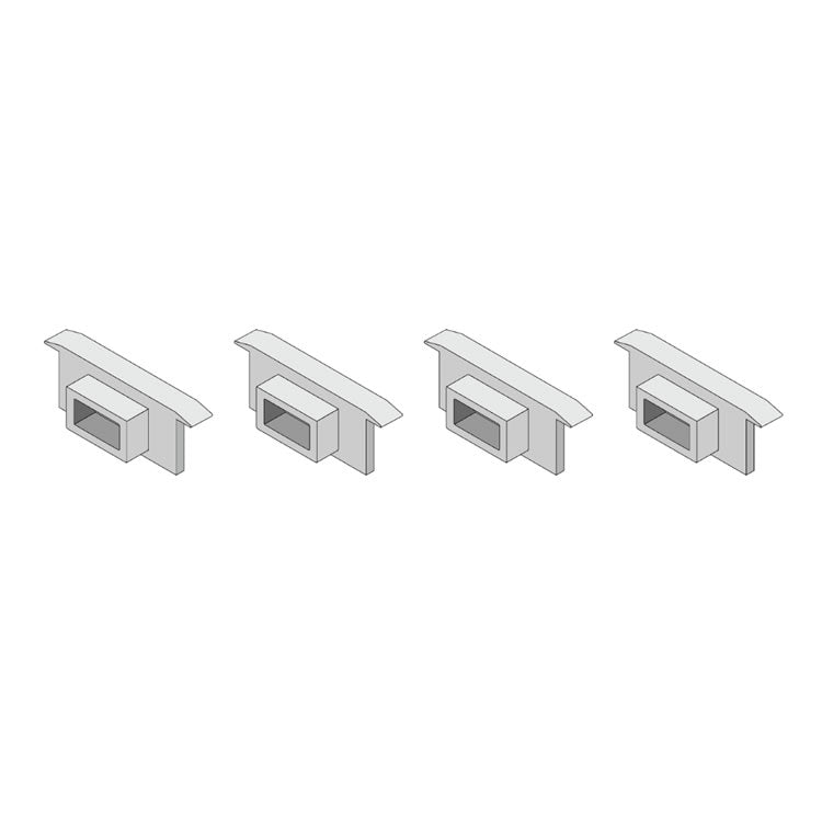 Diode LED DI-CHB-SWO-ACC Short Walk-Over Channel Accessory Pack For LED Tape Light (2x Open 2x Closed End Caps)