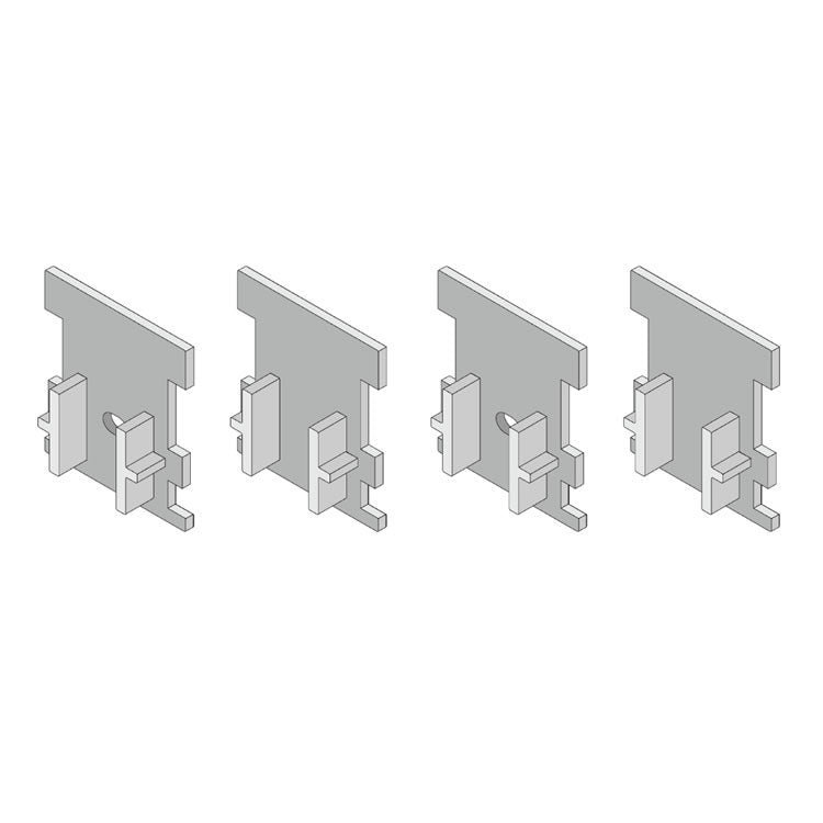 Diode LED DI-CHB-WO-ACC Walk-Over Channel Accessory Pack For LED Tape Light (2x Open 2x Closed End Caps)