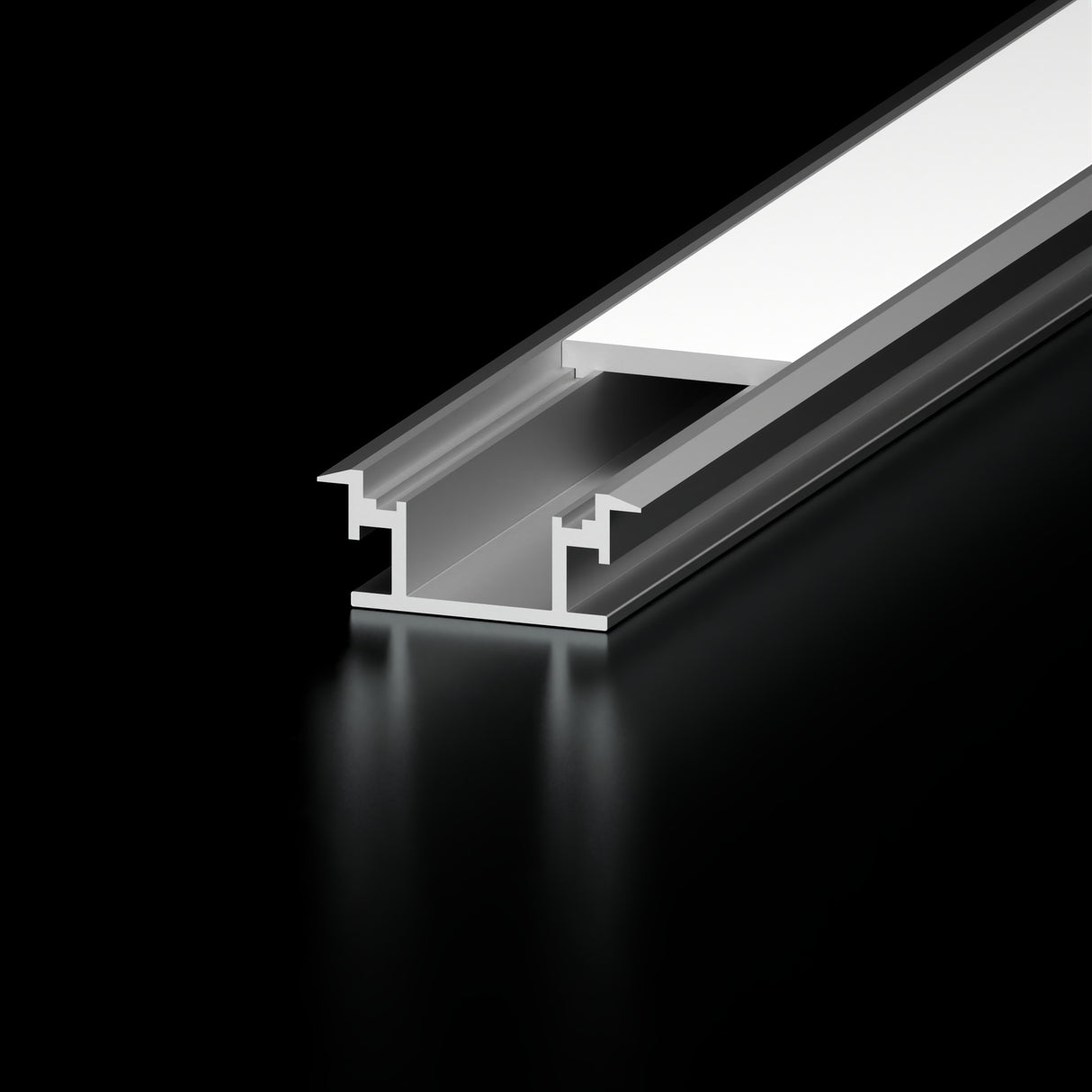 Diode LED DI-CPCHB-SWO-96AL 96" Short Walk-Over Channel Bundle For LED Tape Light (Aluminum Finish, Frosted Lens, End Caps)