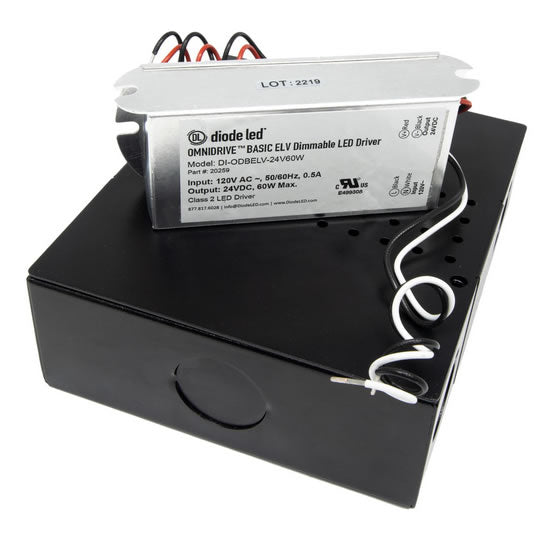 Diode LED DI-ODBELV-24V60W-LPELV 60W Omnidrive Basics ELV LED Driver Junction Box Combo 24V