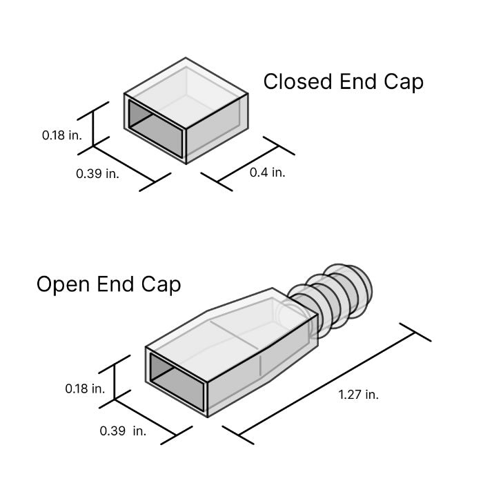 Diode LED DI-WL-EC Streamlite & Blaze / Blaze X Tape Light Wet Location (5) Open & (5) Closed End Caps Pack