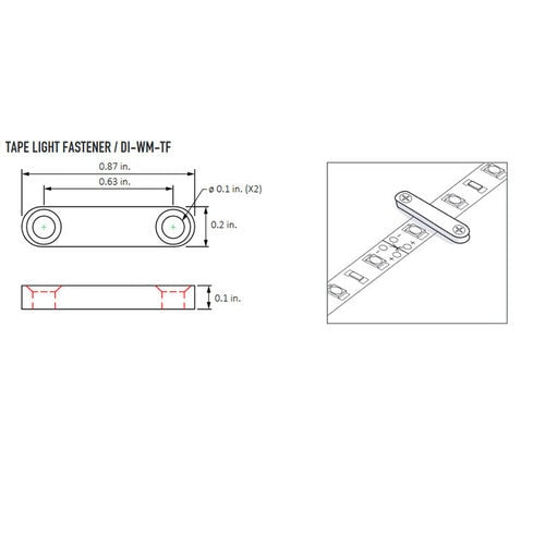 Diode LED DI-WM-TF Tape Light Fastener (10 Pack)