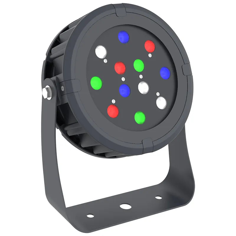 Westgate DMX-FL-36W-RGBW-BT-BK 36-Watt LED RGBW Round Flood Light with U-Bracket Mount Black Finish 120-277V