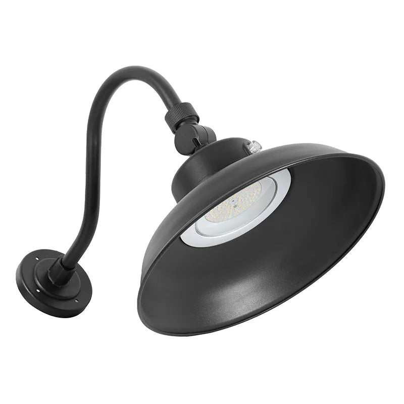 Westgate GNB-40W-MCT-BK-P 40W LED Gooseneck Barn Light with Photocell Black Finish 30K/40K/50K 120-277V