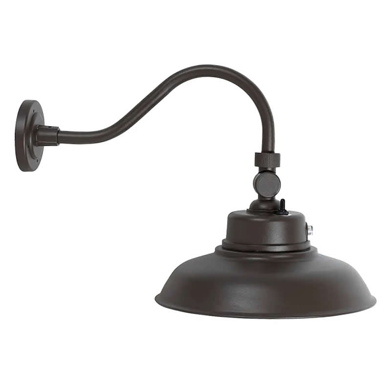 Westgate GNB-40W-MCT-BR-P 40W LED Gooseneck Barn Light with Photocell Bronze Finish 30K/40K/50K 120-277V