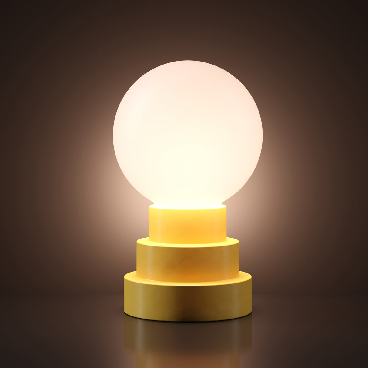 Kibun K70203 GLOBE Rechargeable Cordless LED Table Lamp, 3-Levels Brightness Touch Sensor Control, Citrone