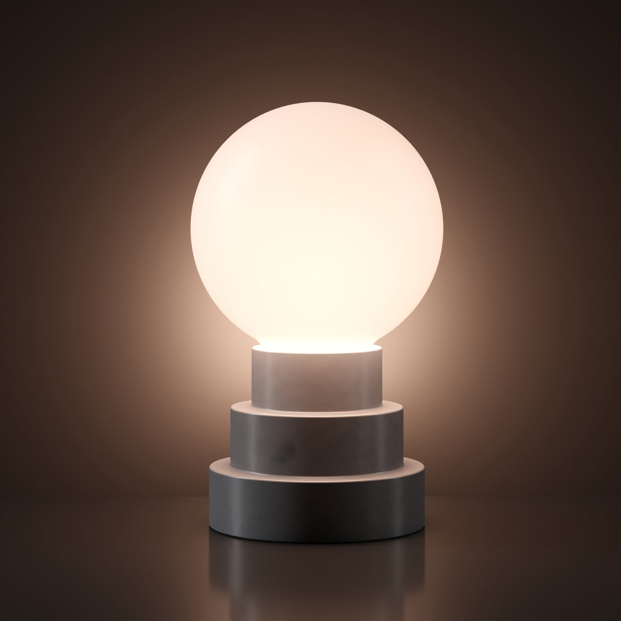 Kibun K70202 GLOBE Rechargeable Cordless LED Table Lamp, 3-Levels Brightness Touch Sensor Control, Iron