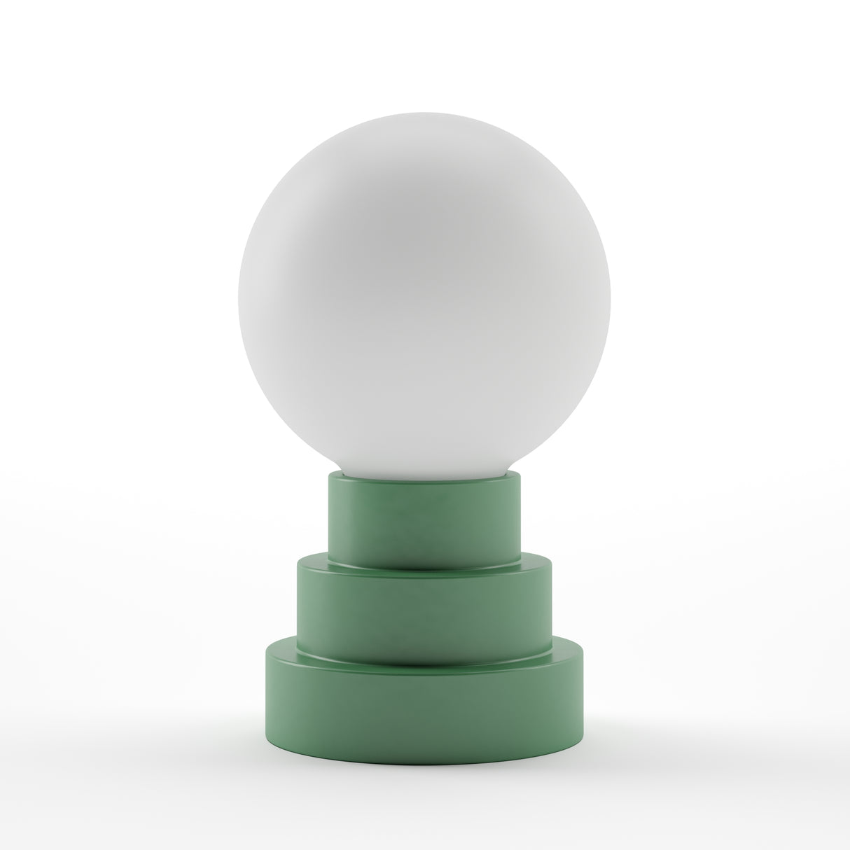 Kibun K70200 GLOBE Rechargeable Cordless LED Table Lamp, 3-Levels Brightness Touch Sensor Control, Moss