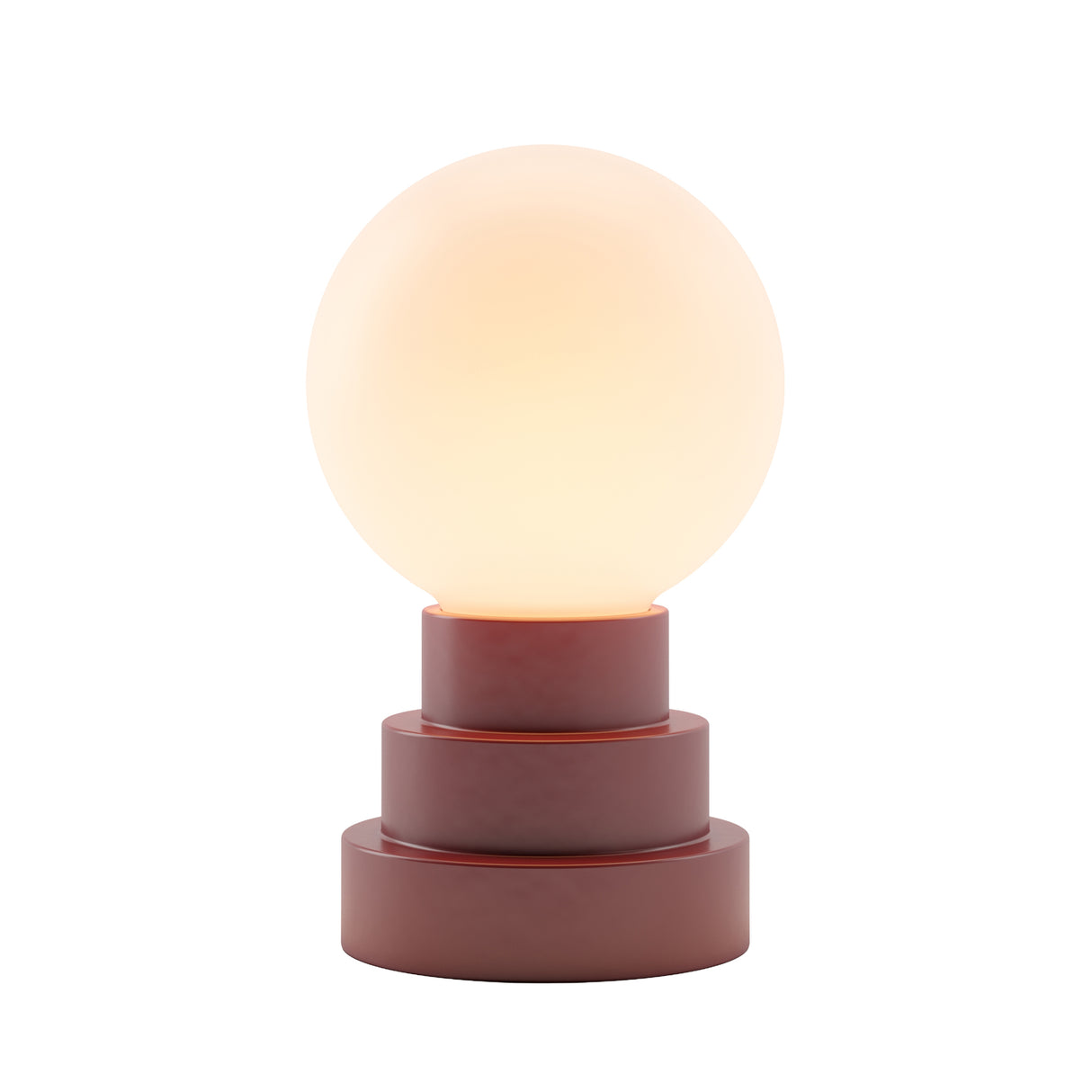 Kibun K70201 GLOBE Rechargeable Cordless LED Table Lamp, 3-Levels Brightness Touch Sensor Control, Oxblood