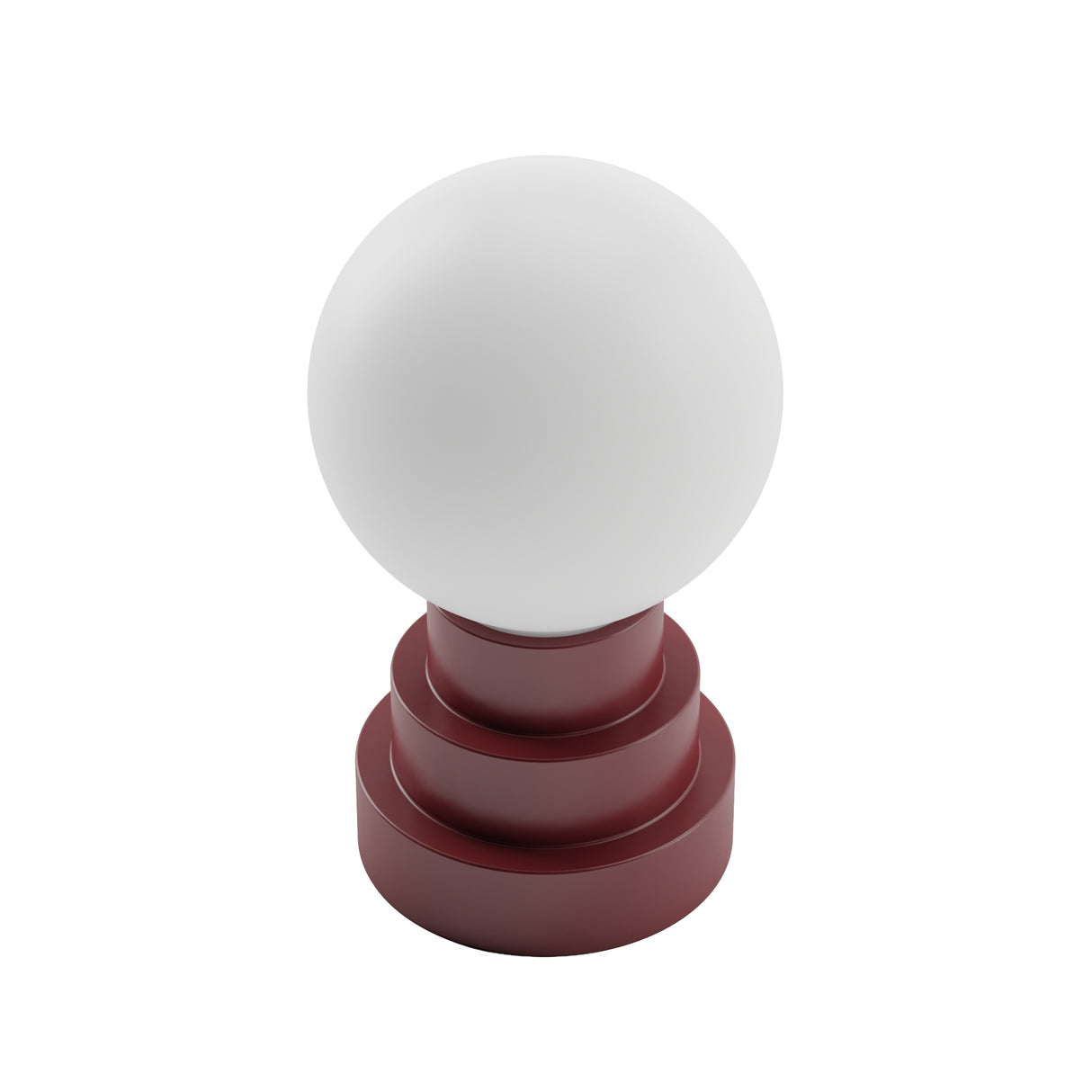 Kibun K70201 GLOBE Rechargeable Cordless LED Table Lamp, 3-Levels Brightness Touch Sensor Control, Oxblood