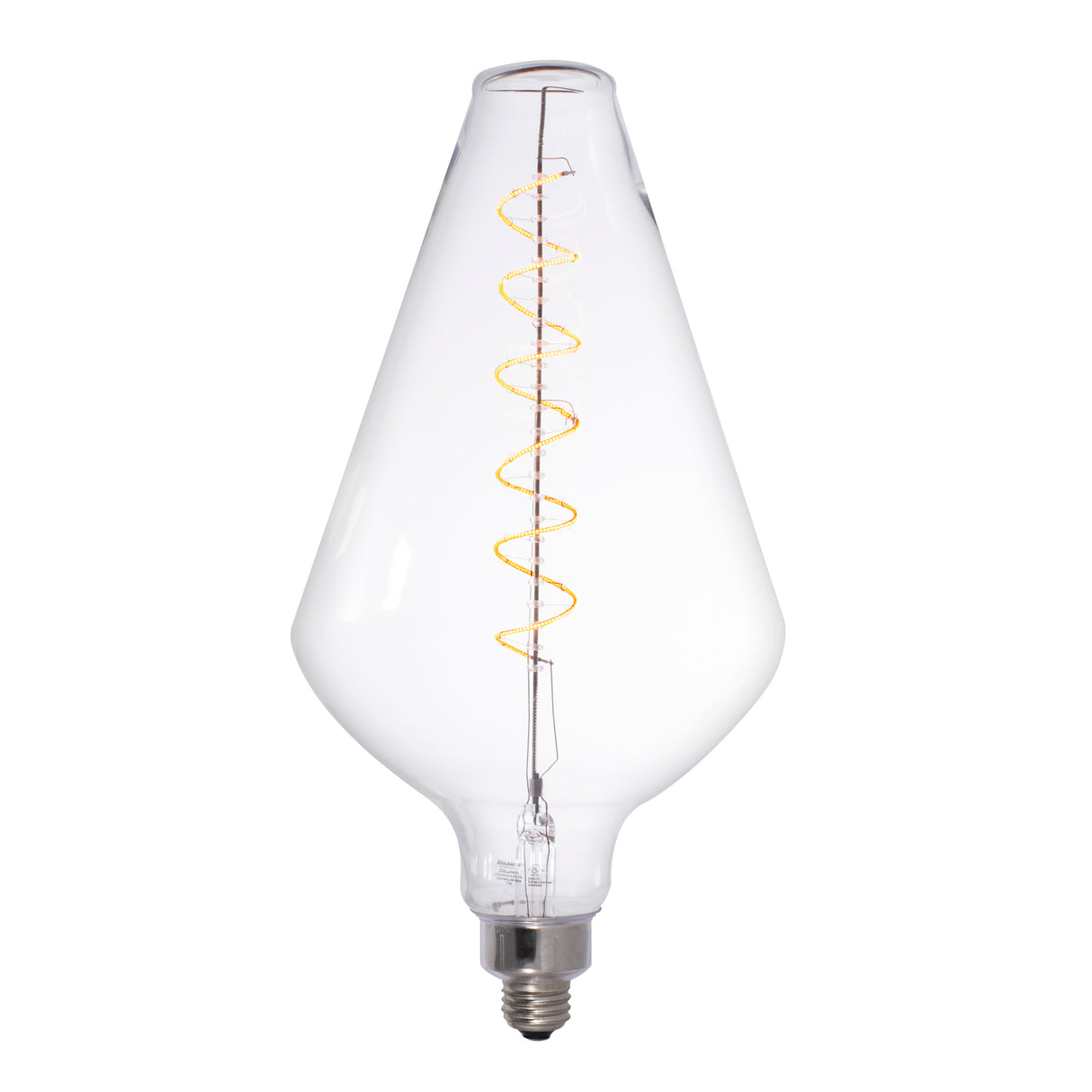 Bulbrite 776305 Bulbrite LED Grand Spiral Filament Diamond Shaped Light Bulb, Medium Base (E26),1-Pack, Clear