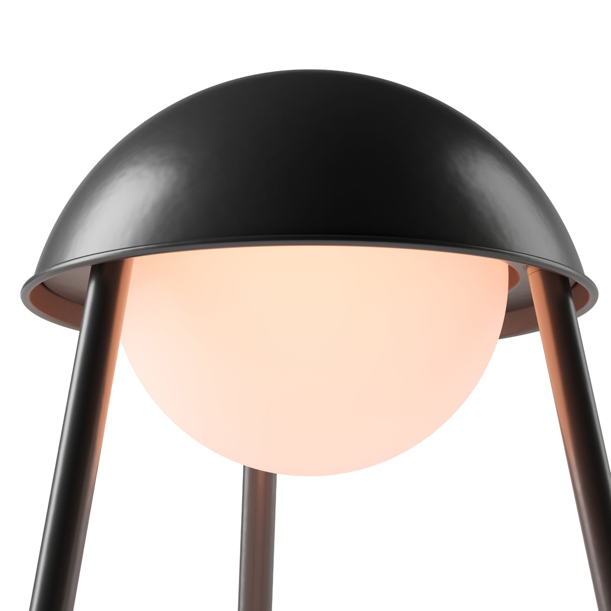 Kibun K70105 HELMET Rechargeable Cordless LED Table Lamp, 3-Levels Brightness Touch Sensor Control, Black