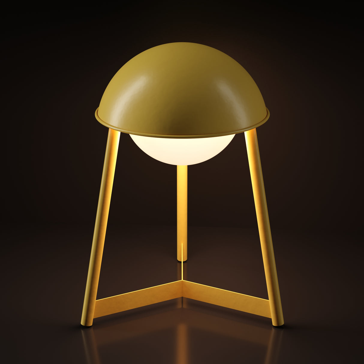 Kibun K70103 HELMET Rechargeable Cordless LED Table Lamp, 3-Levels Brightness Touch Sensor Control, Citrone