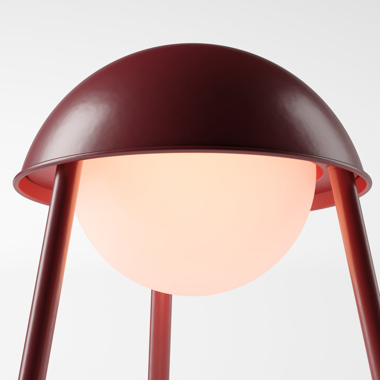 Kibun K70101 HELMET Rechargeable Cordless LED Table Lamp, 3-Levels Brightness Touch Sensor Control, Oxblood