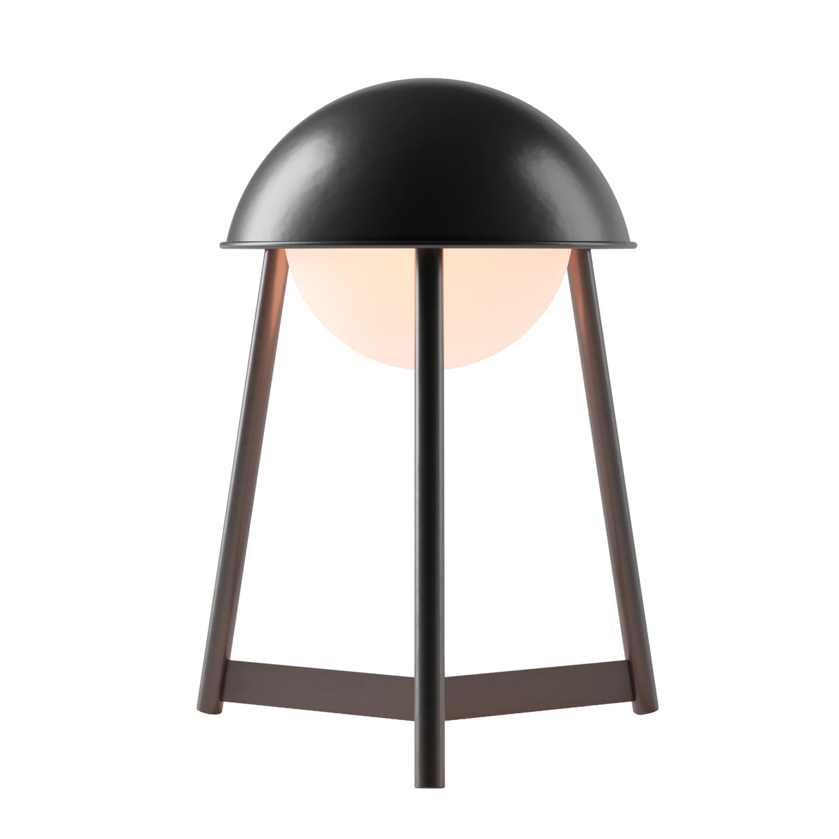 Kibun K70105 HELMET Rechargeable Cordless LED Table Lamp, 3-Levels Brightness Touch Sensor Control, Black