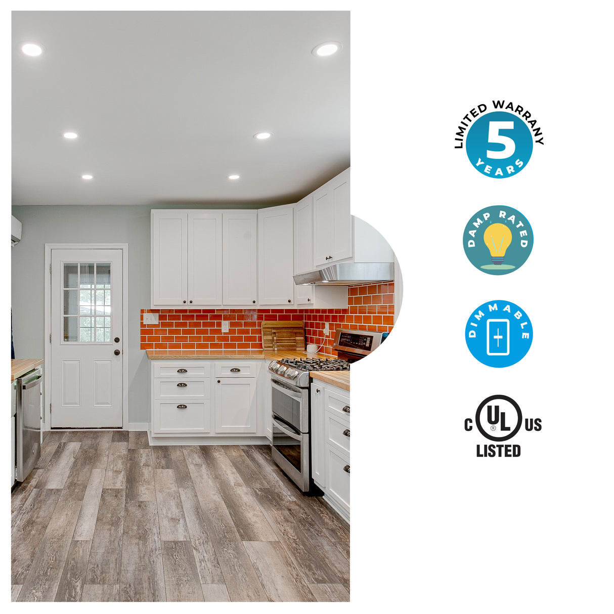 Bulbrite 861669 14W LED 6" Recessed Downlight 2700K Dimmable 1100 Lumens 120V 2PK