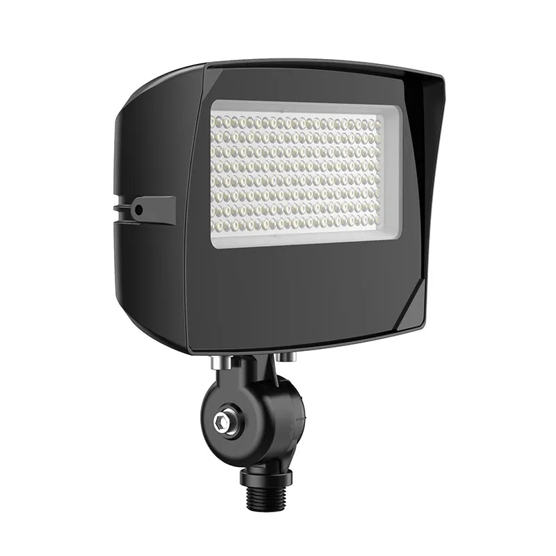 Westgate LF4MAX-SM-15-35W-MCTPB-KN-P-BK 15W/25W/35W LED Round-Back Flood Light Knuckle Mount Photocell Black Finish 30K/40K/50K 120-277V