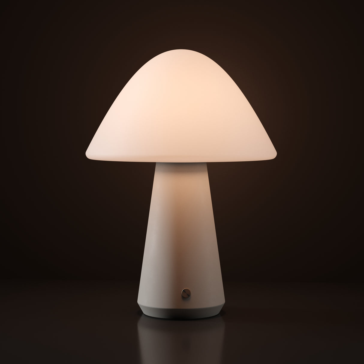 Kibun K70603 MUSHROOM Rechargeable Cordless LED Table Lamp, 3-Levels Brightness Touch Sensor Control, Gray