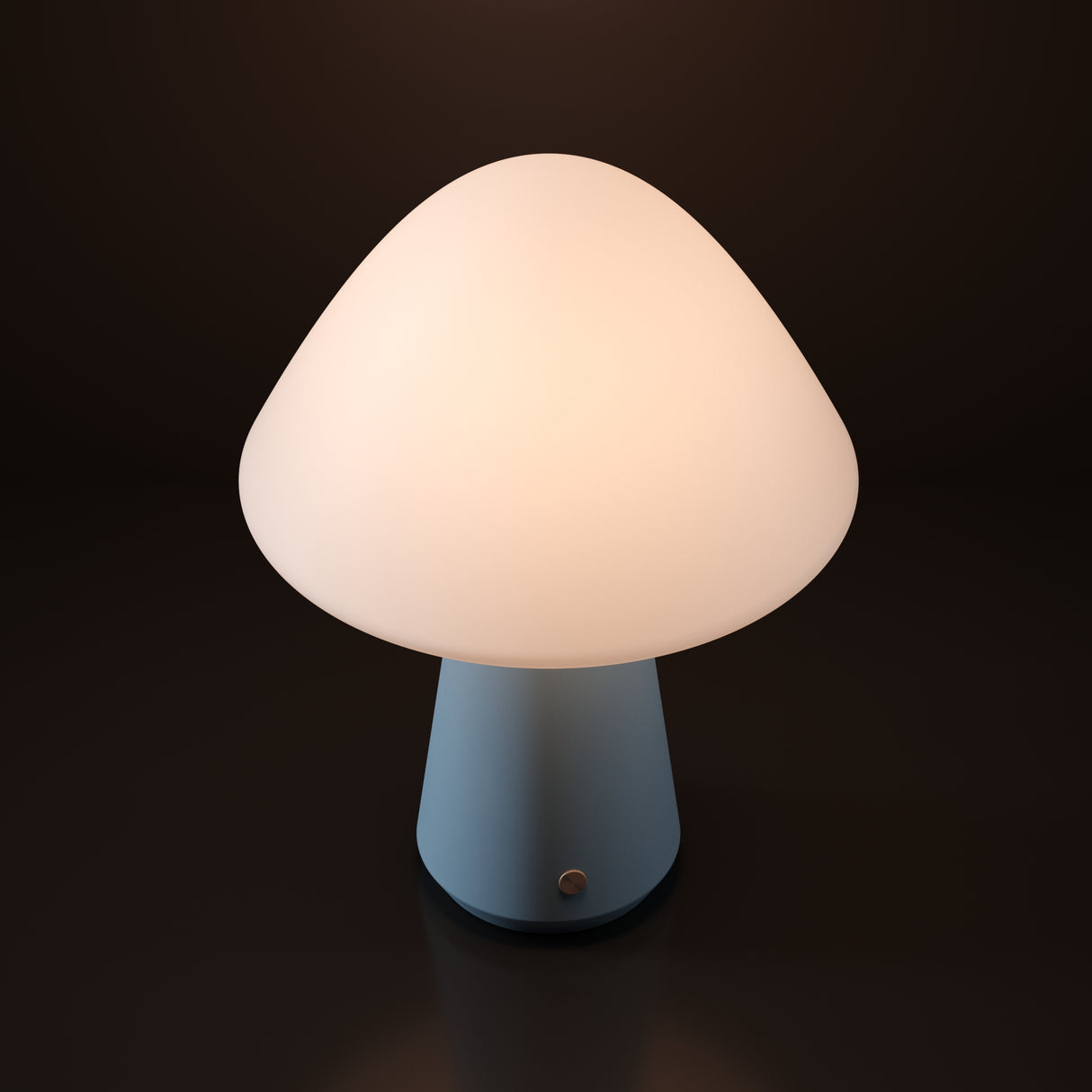 Kibun K70601 MUSHROOM Rechargeable Cordless LED Table Lamp, 3-Levels Brightness Touch Sensor Control, Stone Blue
