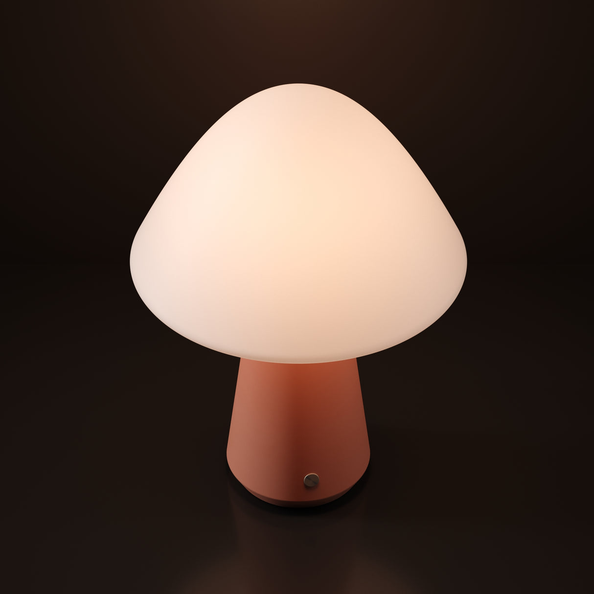 Kibun K70602 MUSHROOM Rechargeable Cordless LED Table Lamp, 3-Levels Brightness Touch Sensor Control, Terracotta