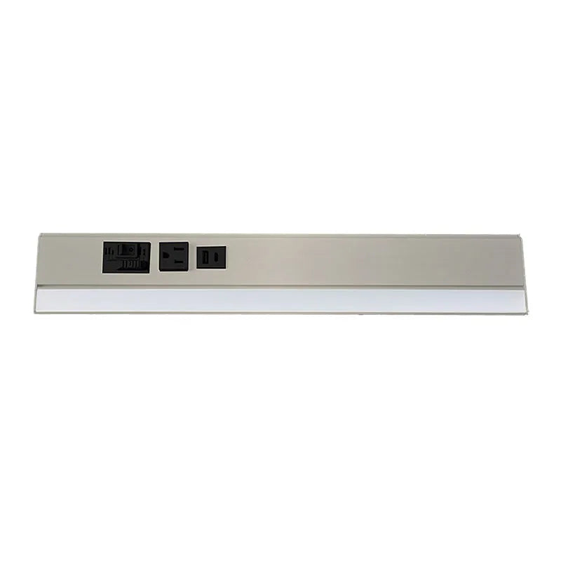 Westgate PSAL-30-3R-MCT5-BN 30-Inch 900lm LED Angled Brush Nickel Undercabinet Light & Power Strip 27K/30K/35K/40K/50K 120-277V